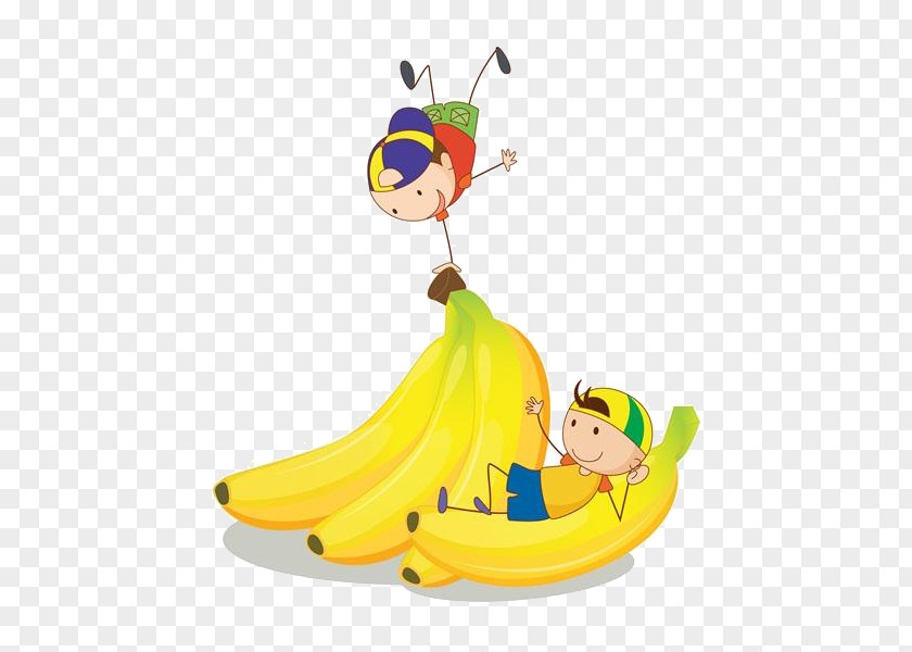 Cartoon Banana Child Illustration PNG