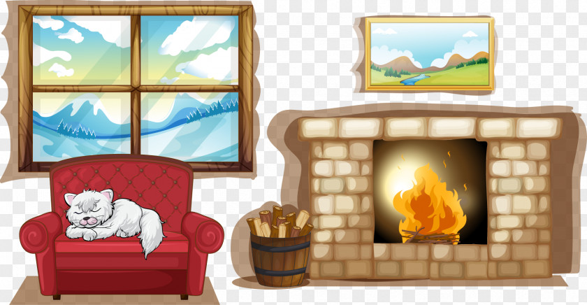 Family Royalty-free Fireplace Stock Photography Illustration PNG