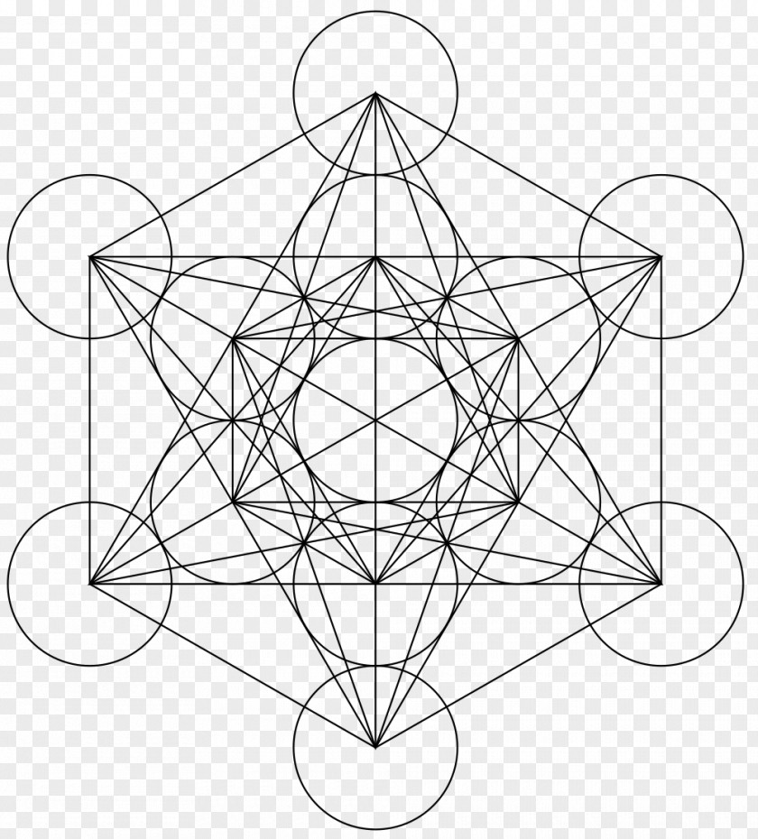 GEOMETRY Metatron's Cube Sacred Geometry Overlapping Circles Grid PNG