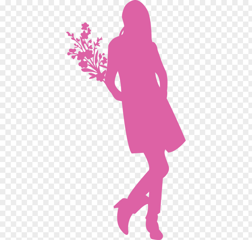 Ladies Under Construction Silhouette Clip Art Illustration Floral Design Woman PNG