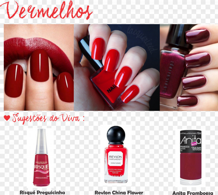 Nail Polish Manicure Color Red PNG