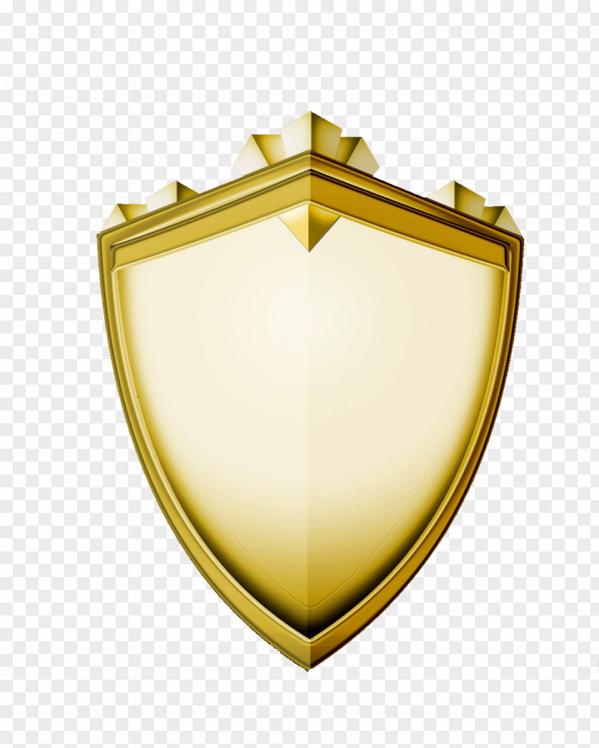 Yellow Shield Download Button Icon PNG