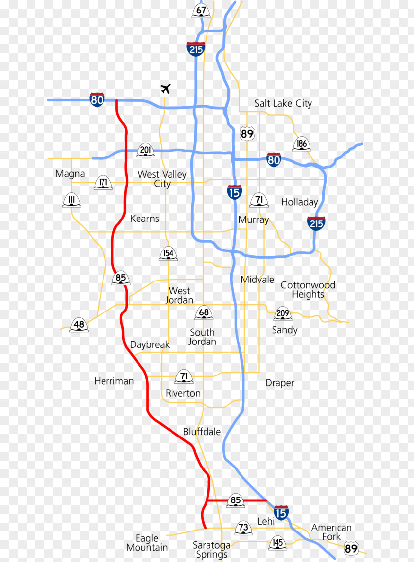 Map Mountain View Corridor Utah State Route 73 Lehi 68 Highway PNG