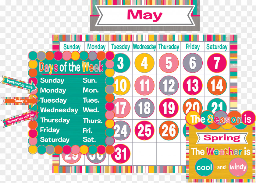 Punch Calendar Bulletin Board Pineapple Learning PNG