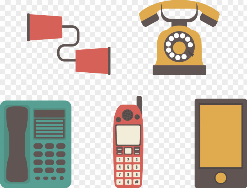 Vector Communication Tools Telephone Call Mobile Phones Walkie-talkie PNG