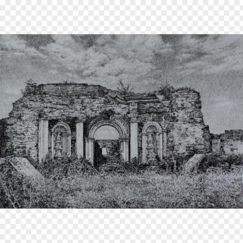 Watercolor Palace Ruins Middle Ages Almshouse Medieval Architecture Historic Site PNG