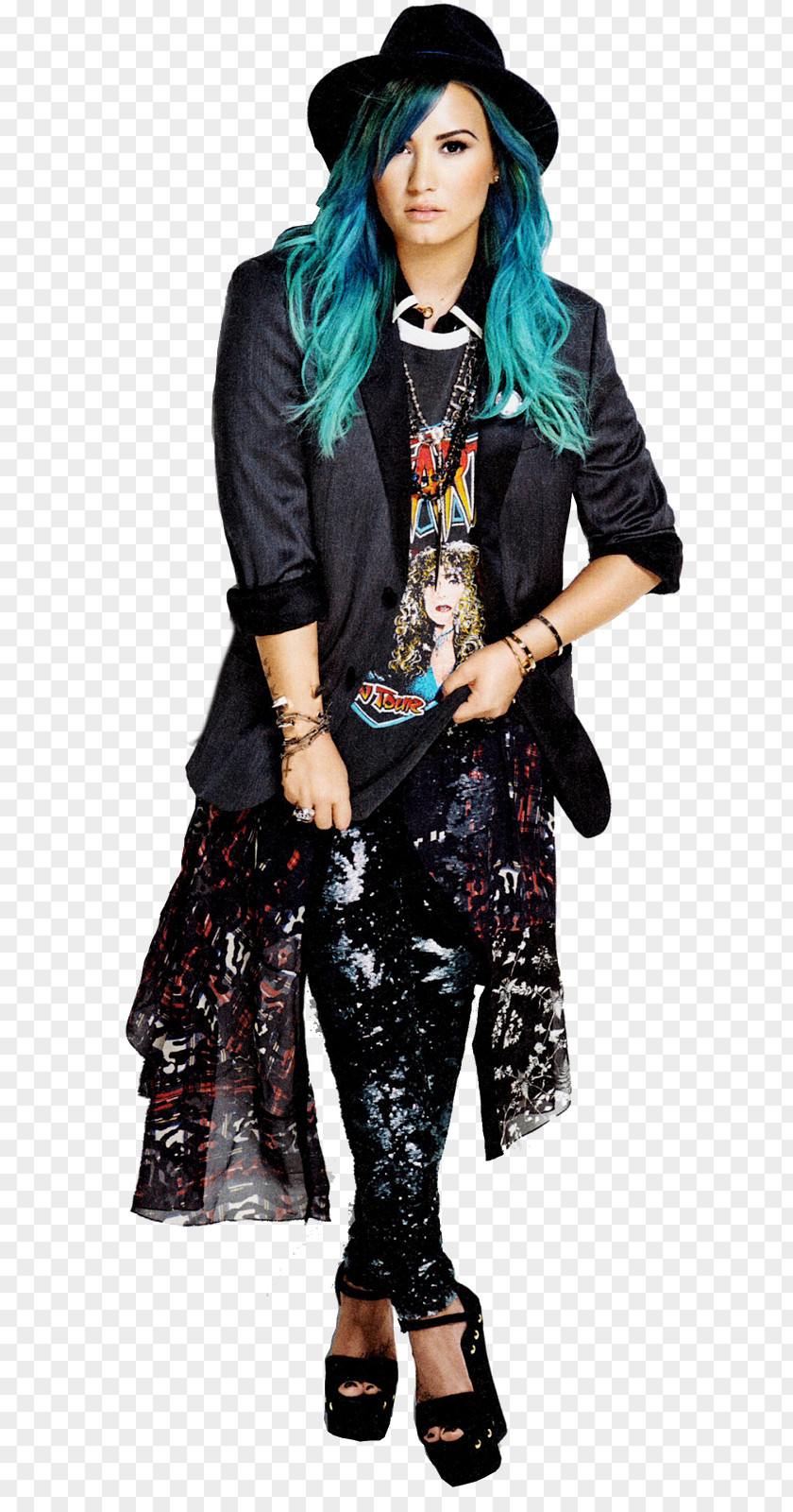 Blue Hair Demi Lovato Smurfette The X Factor (U.S.) Nylon PNG