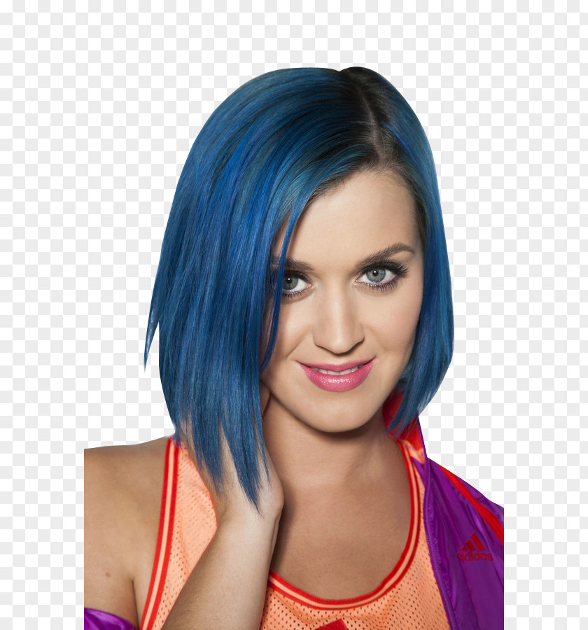 Katy Perry Hairstyle Bob Cut Blue Hair PNG