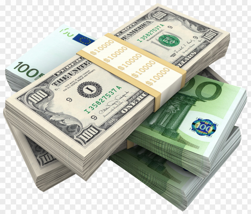 Bundles Of Dollars And Euro Clipart Picture Money Icon PNG