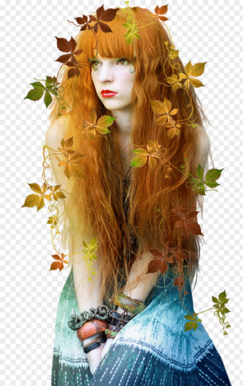 Curly Autumn Season Woman September PNG