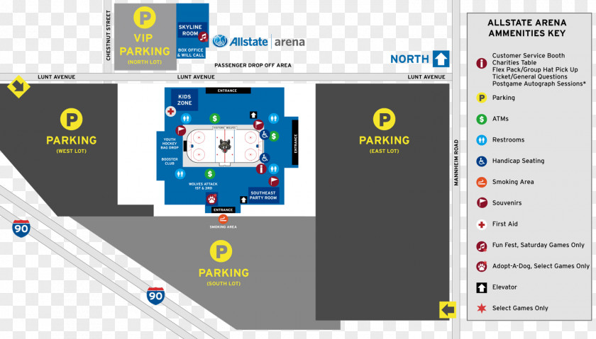 Parking Lot Allstate Arena Chicago Wolves Seating Assignment Concert PNG