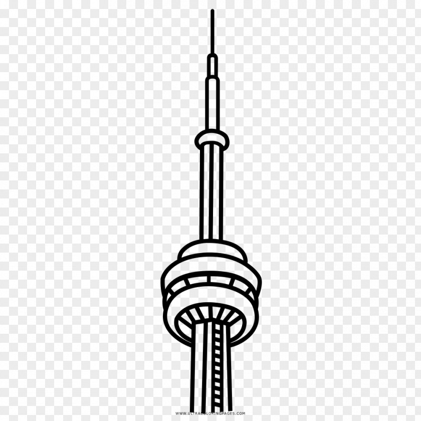 Cn Tower Silhouette CN Coloring Book Drawing Line Art PNG