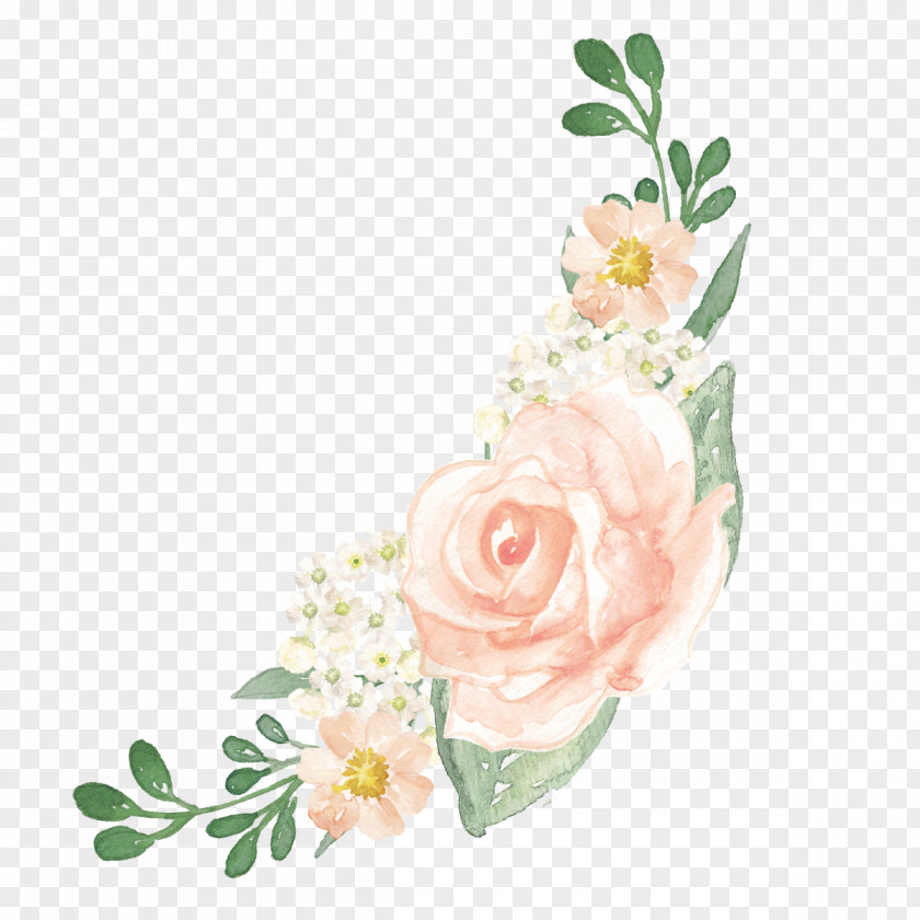 Flower Watercolor Painting Illustration Garden Roses Wedding PNG
