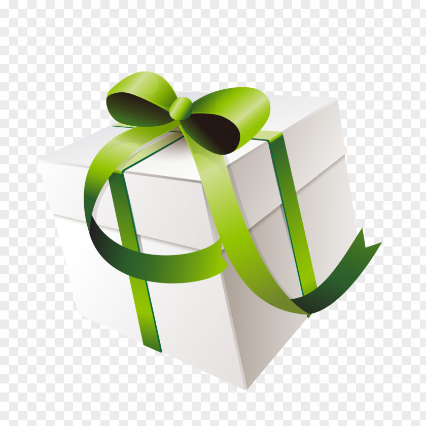 Green Bow Gift Box Shoelace Knot Gratis PNG