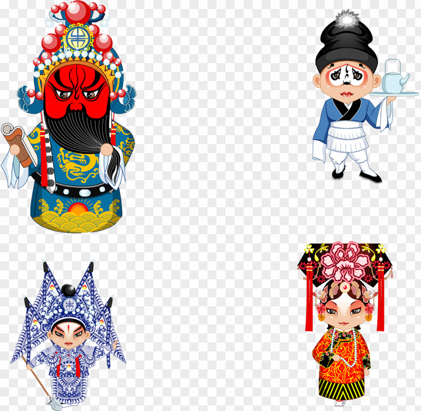 Opera Characters Cartoon Peking Chinese PNG