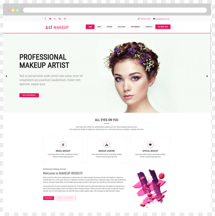 Posters Aesthetic Beauty Salons Responsive Web Design Make-up Artist Cosmetics WordPress PNG