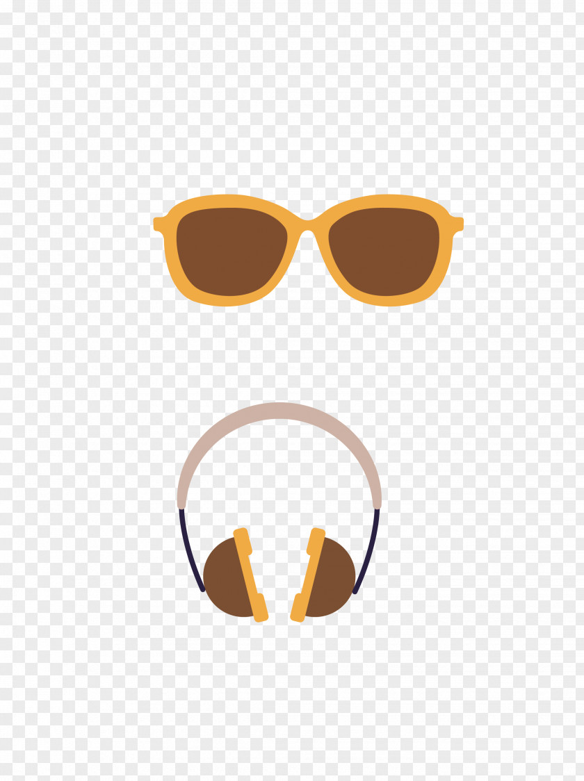 Vector Dark Glasses With Headphones Sunglasses PNG