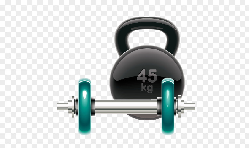 Cartoon Barbell And Iron Ball Physical Fitness Exercise Icon PNG