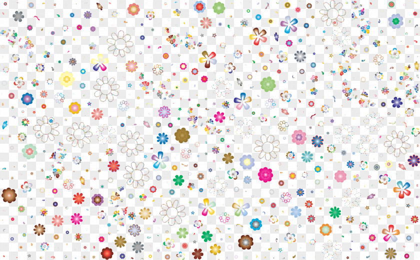 Confetti Flower Pattern PNG