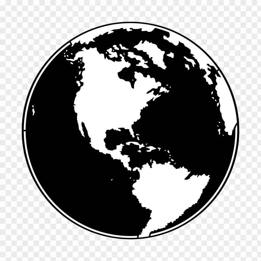 Planet Earth Black World Globe Logo Black-and-white PNG