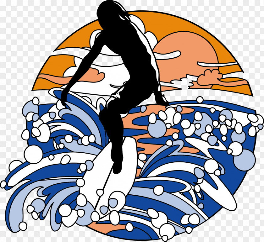 Surfing Vector Element Euclidean Illustration PNG