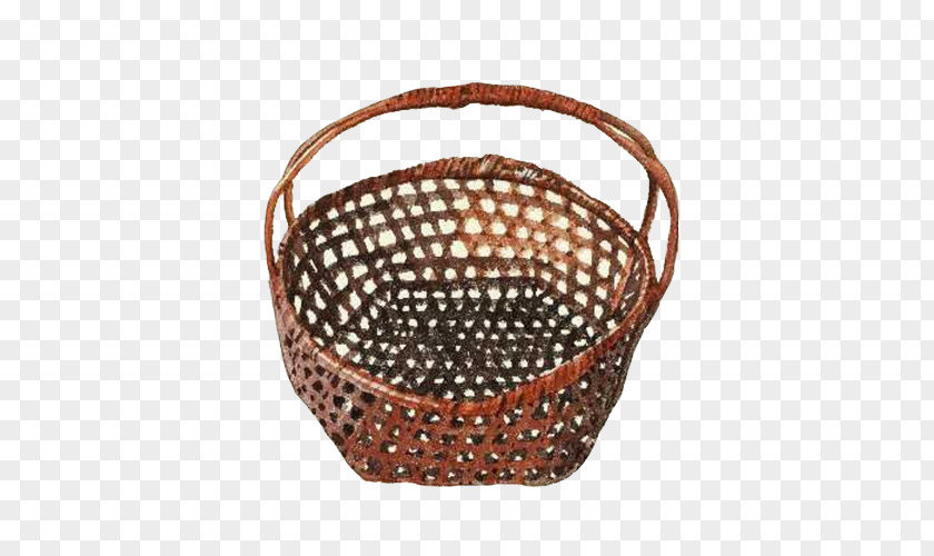 Bamboo Basket Hand Painting Material Picture PNG