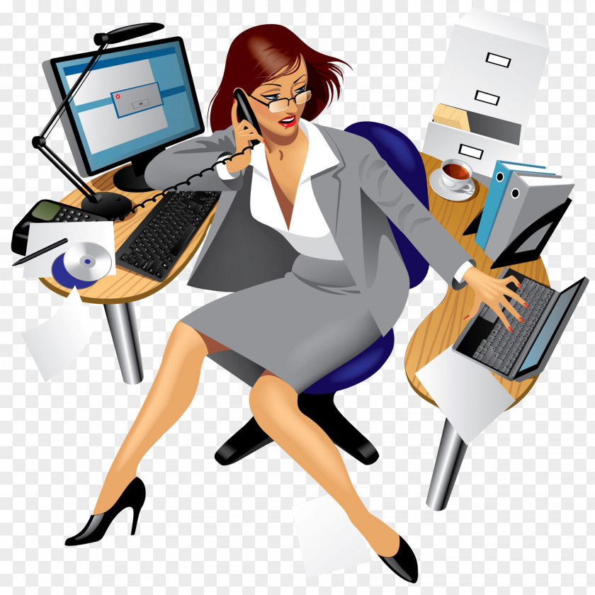 Thinking Woman Office Businessperson PNG