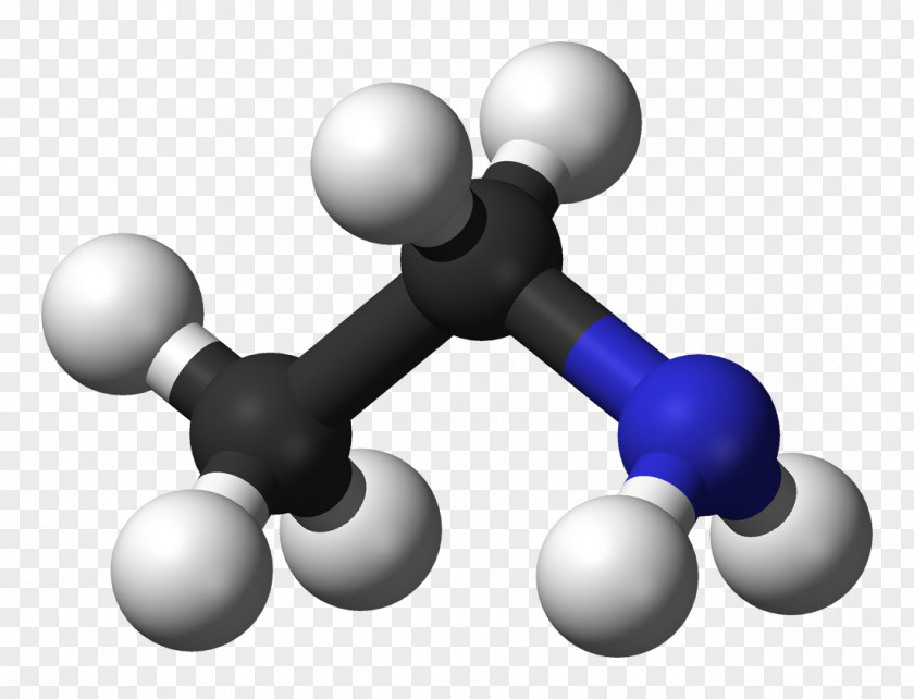 Ethylamine 3D Computer Graphics Chemistry Jmol Three-dimensional Space PNG