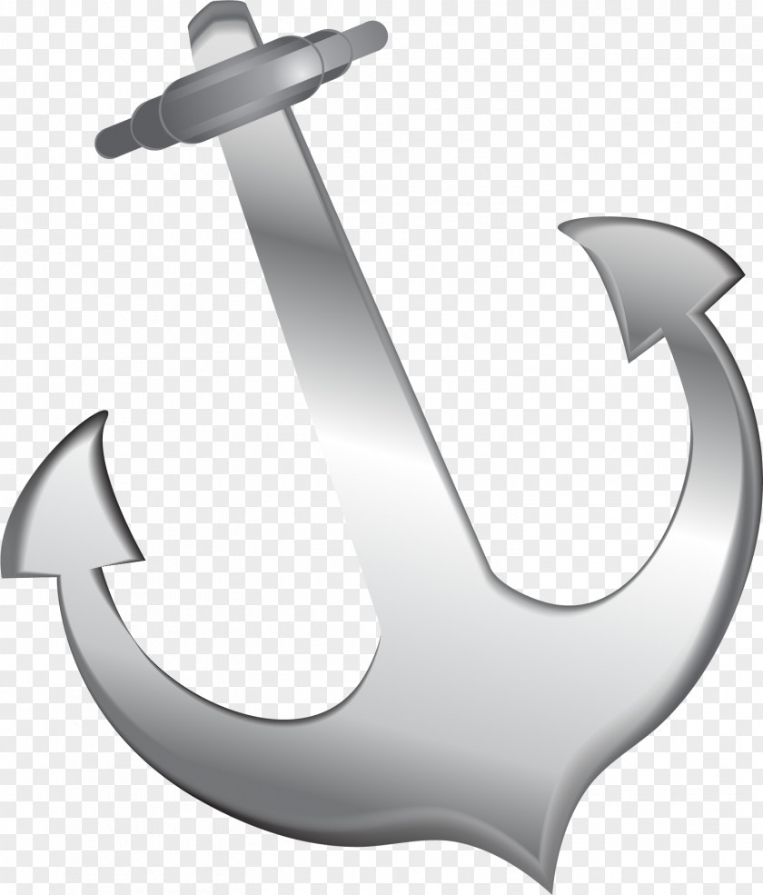 Hand Painted Grey Anchor Watercraft PNG