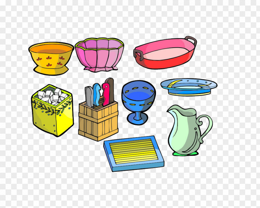 Kitchen Household Goods Cartoon Drawing PNG