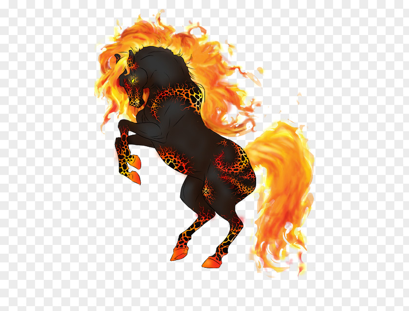 Orange Horse Cartoon Fire PNG