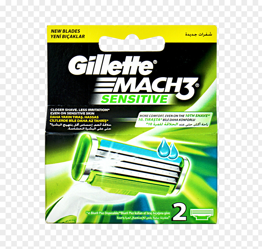 Razor Gillette Mach3 Shaving Blade PNG