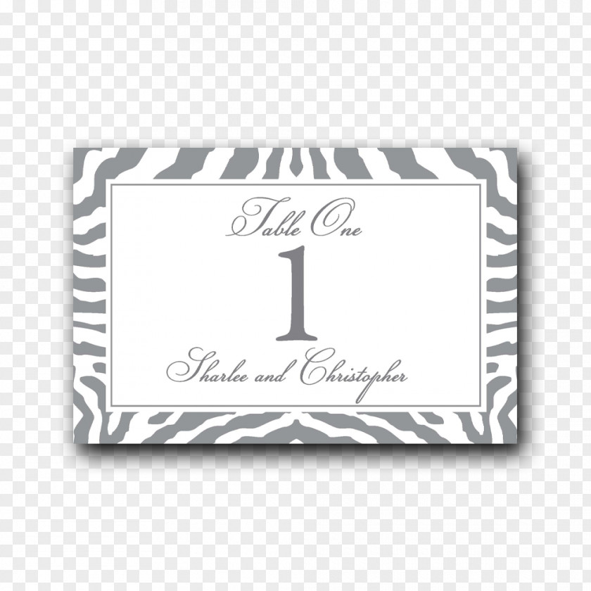 Zebra Place Cards Label Wedding Number PNG