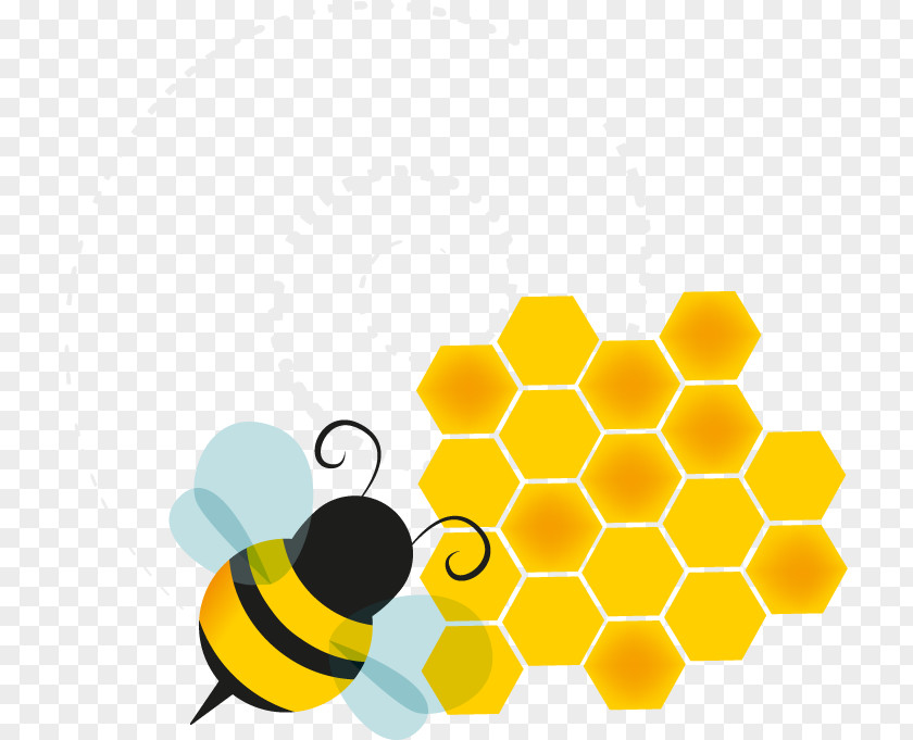 Bee Honey Honeycomb European Dark Beehive PNG