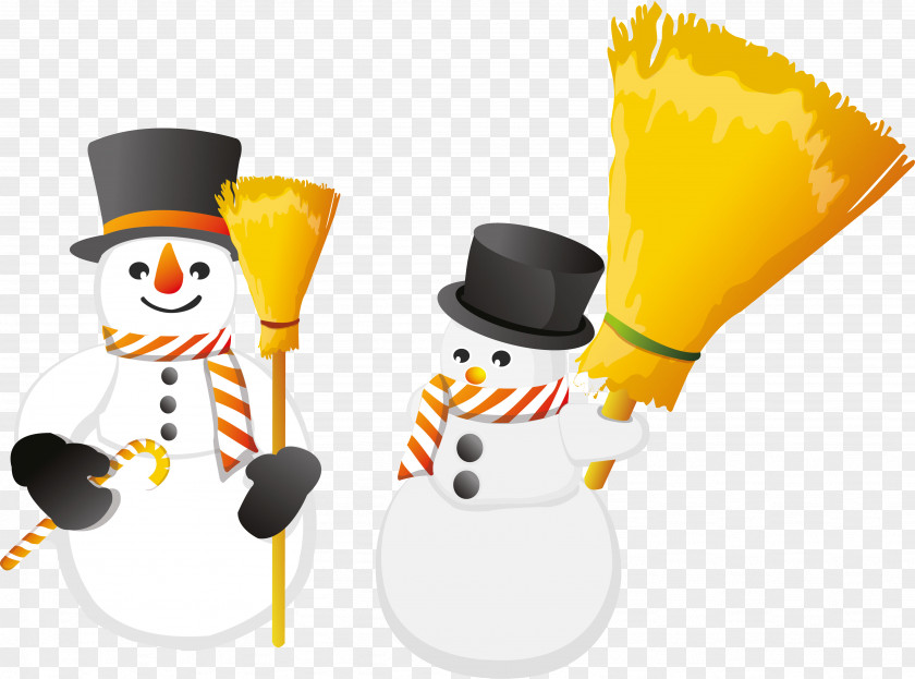 Broom Vector Snowman PNG
