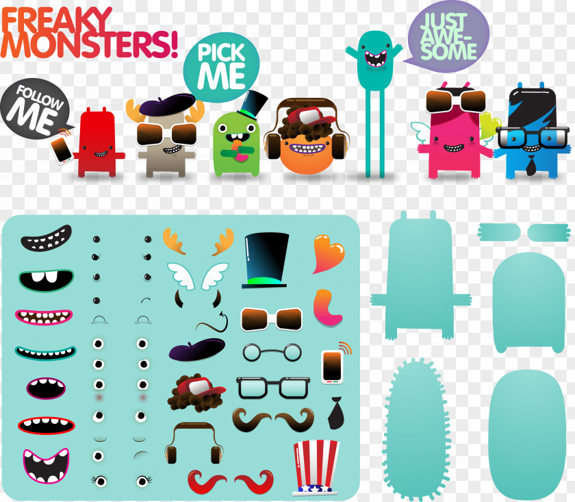Little Monster Vector Cartoon Material PNG