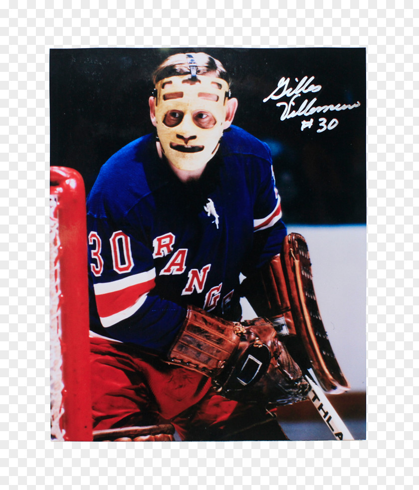 Silver Sign Gilles Villemure New York Rangers Vancouver Canucks National Hockey League Goaltender Mask PNG