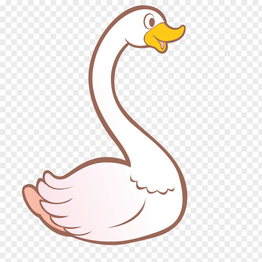 Cartoon Big White Goose Swan Duck Domestic PNG