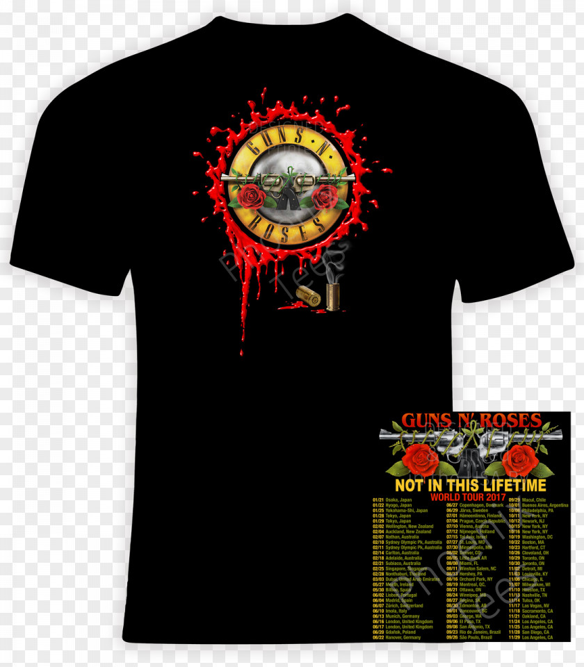 T-shirt Not In This Lifetime... Tour Concert Guns N' Roses PNG