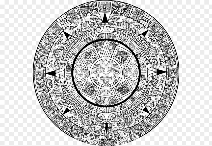Aztec Calendar Stone Empire Maya Civilization Drawing PNG