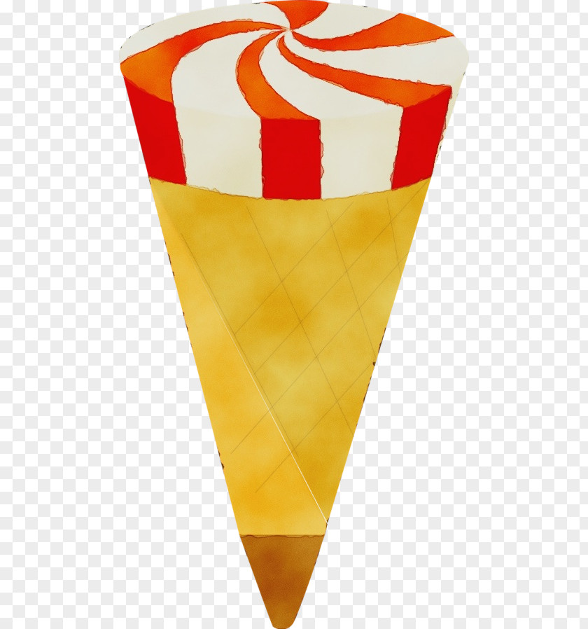 Orange Yellow Ice Cream Cone Background PNG