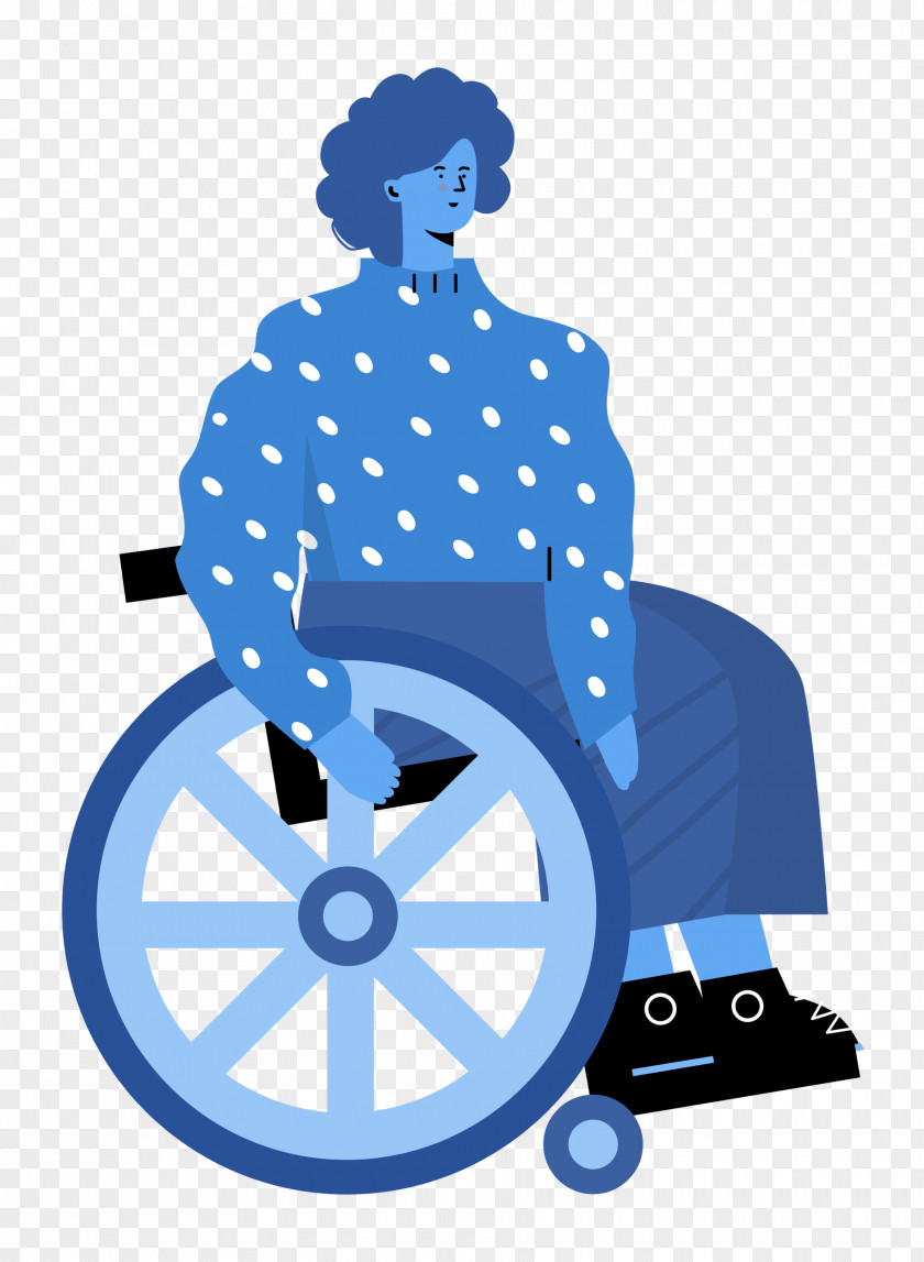 Sitting On Wheelchair Woman Lady PNG