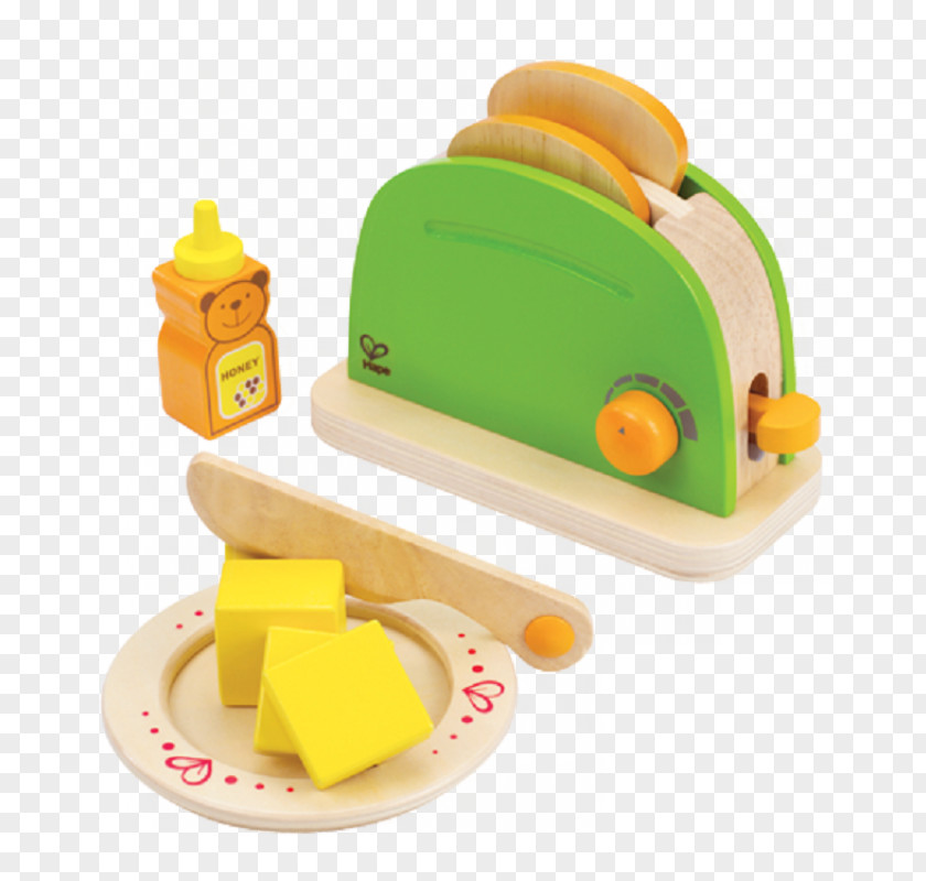 Toy Hape Pop Up Toaster Set Kitchen Push Pull PNG