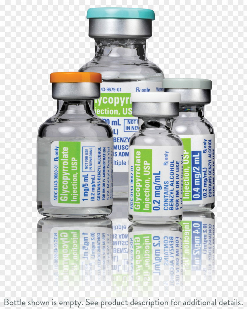 Water Drug Cholinergic Antagonist Injection Glycopyrronium Bromide PNG