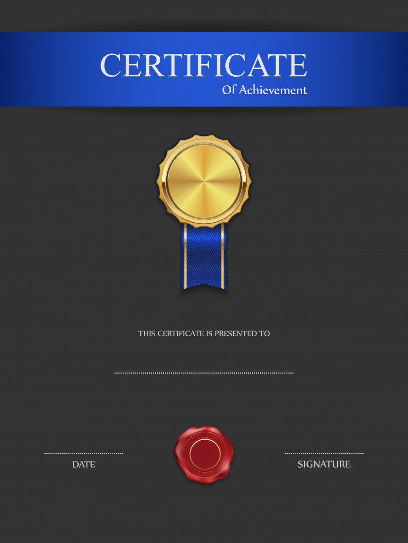 Blue And Black Certificate Template Image Red Brown White Certificates PNG