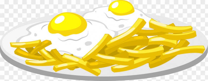 Breakfast French Fries Fried Egg Full Food PNG