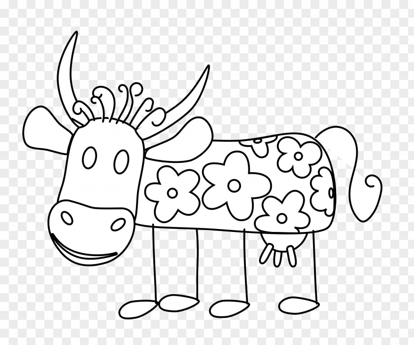 Cow Cattle Drawing Line Art Coloring Book Clip PNG