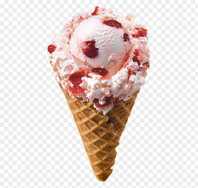 Floating Balloons Ice Cream Cones Waffle Strawberry PNG