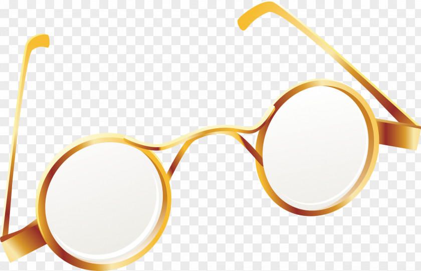 Golden Frame Glasses Icon PNG