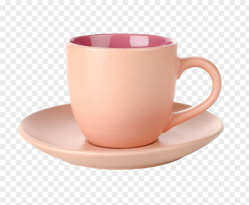 Pink Mug Coffee Teacup Saucer PNG